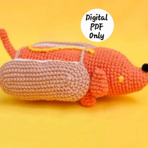 Weenie Dog Amigurumi Pattern Digital Download Crochet Pattern Plushie(Amigurumi tutorial PDF file)
