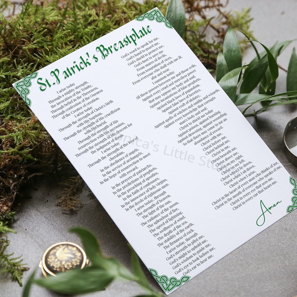 St. Patrick's Breastplate Prayer Card (A6)