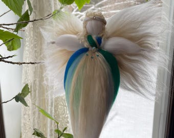 Handmade Needle Felted Angel of Miracles | Merino Wool Spiritual Comfort Gift