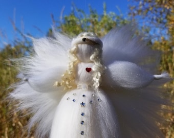 Handmade Memorial Angel MEMORIA Sympathy Gift Needle Felted Angel