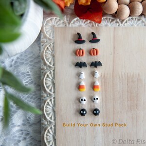 Build Your Own Mini Halloween Stud Pack | Pick Your Own Stud Pack | Polymer Clay Earrings | Clay Pumpkin Studs | Halloween Clay Earrings