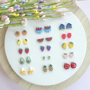 Build Your Own Fruit Clay Stud Earrings