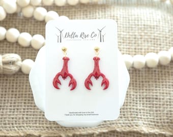 Lobster Earring for Trendy Summer Gift, Coastal Maine Jewelry, Sea Inspired for Ocean Lover