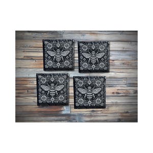 Butterfly Flower Slate Coasters/Slate Coasters/Butterfly Coasters/Slate Coaster Set/Housewarming Gift