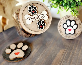 Dog Treat Jars w/ Interchangeable Lid Insert