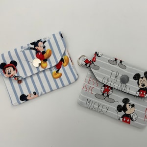 Disney themed mini wallet, ID and credit card holder, grab and go wallet, women&#39;s small wallet, Gift for ten dollars, Mickey Mouse wallet