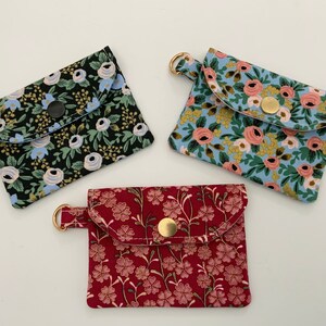 Titular de identificación de mini tarjeta de crédito floral, titular de tarjeta de llavero, mini billetera, billetera para llevar, titular de tarjeta de visita, regalo para maestro