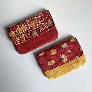 Cartera de tela con estampado de arte abstracto para mujer, billetera pequeña con cremallera de tres bolsillos, tarjetero de identificación, minimalista, para llevar, billetera boho