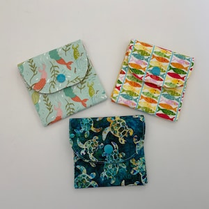 Bolsa acordeón, mini billetera, billetera de tela, billetera de tres bolsillos, bolsa de tela, bolsa de monedas, porta tarjetas de crédito, porta tarjetas de visita