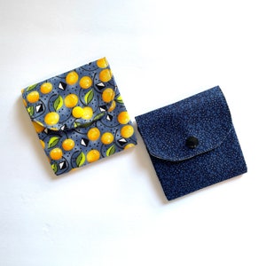 Cartera tipo acordeón de tela azul, minibilletera de tres bolsillos, con compartimento para efectivo, monedas, DNI, tarjetas de crédito y tarjetas de visita, minimalista, para mujer, para llevar y llevar