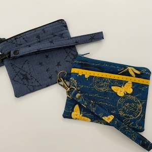 Zipper wallet, Butterfly pouch, Star pouch, small zipper pouch, key ring pouch, grab and go bag, women&#39;s zip bag, wristlet pouch, gift item