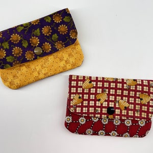 Mini billetera, billetera pequeña con cremallera, billetera de tres bolsillos, tarjetero, billetera bonita para mujer, billetera de tela, billetera minimalista