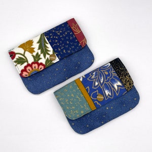 Cartera minimalista para mujer, pequeña cartera con cremallera, tres bolsillos, tarjetero y funda de identificación, bonito estampado floral en tela, gran regalo para mamá