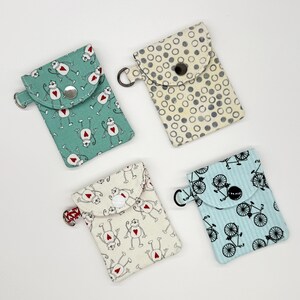 Small women's mini credit card/ID holder, Monkey themed key chain wallet, business card holder, grab and go minimalist pouch