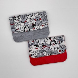 Mini billetera con diseño de perros, billetera pequeña con cierre para mujer, tarjetero de tres bolsillos y portadocumentos, bonito regalo con temática de perros, billetera de tela y monedero