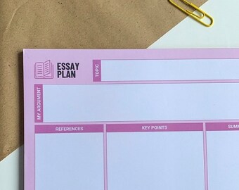 Essay Planner including Referencing / Citations  (A4 Notepad) Degree Level