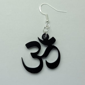 Om Black Acrylic Earrings Om Earrings Indian Earrings