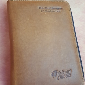 Personalisiertes Schiedsrichter Set aus italienischem Leder - Referee Set personalized Italian leather - Schiedsrichter Geschenk