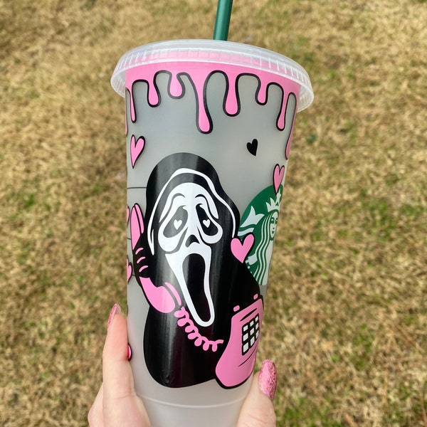 Scream venti Starbucks tumbler | no you hang up | Halloween cup | Starbucks tumbler | ghost face | ghost face tumbler