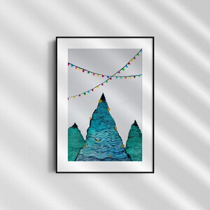 Christmas tree watercolor art, Christmas tree art print, Christmas décor, Winter décor, Pine tree art, Watercolor wall art, Digital download