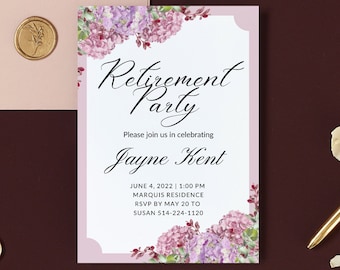 Retirement Party Invitation, Teacher Retirement, Printable Invitation, Party Invitation, Instant Download
