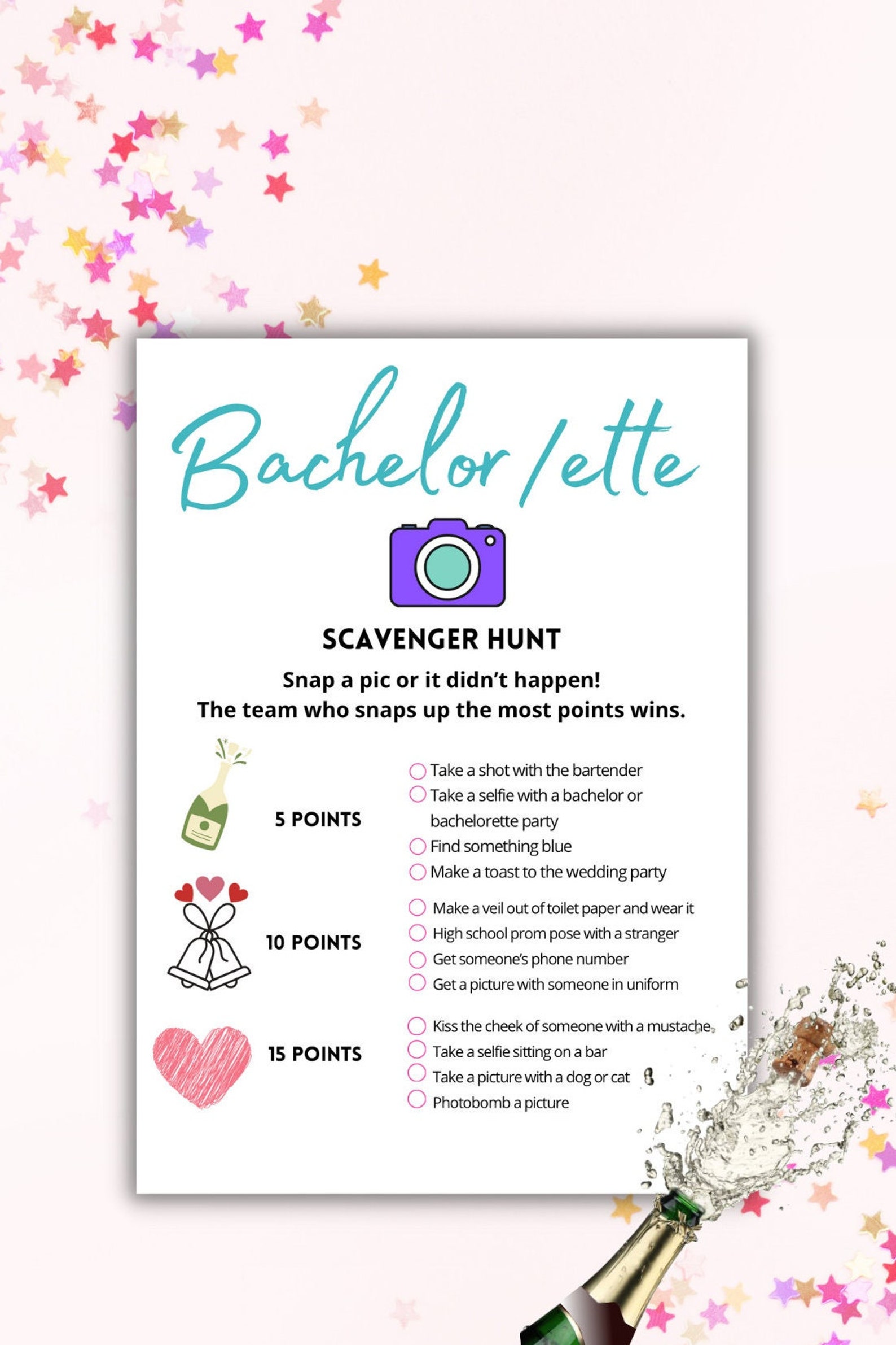 Editable Fun Bachelorette or Bachelor Party Scavenger Hunt - Etsy