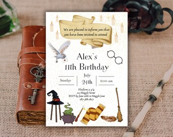 Wizard Birthday Party Invitation, Wizard Invitation Template, Editable Birthday Invitation, Instant Download, Wizarding Invitation