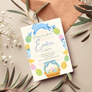 Easter Invitation, Printable Easter Invite Template, Editable Easter Invitation