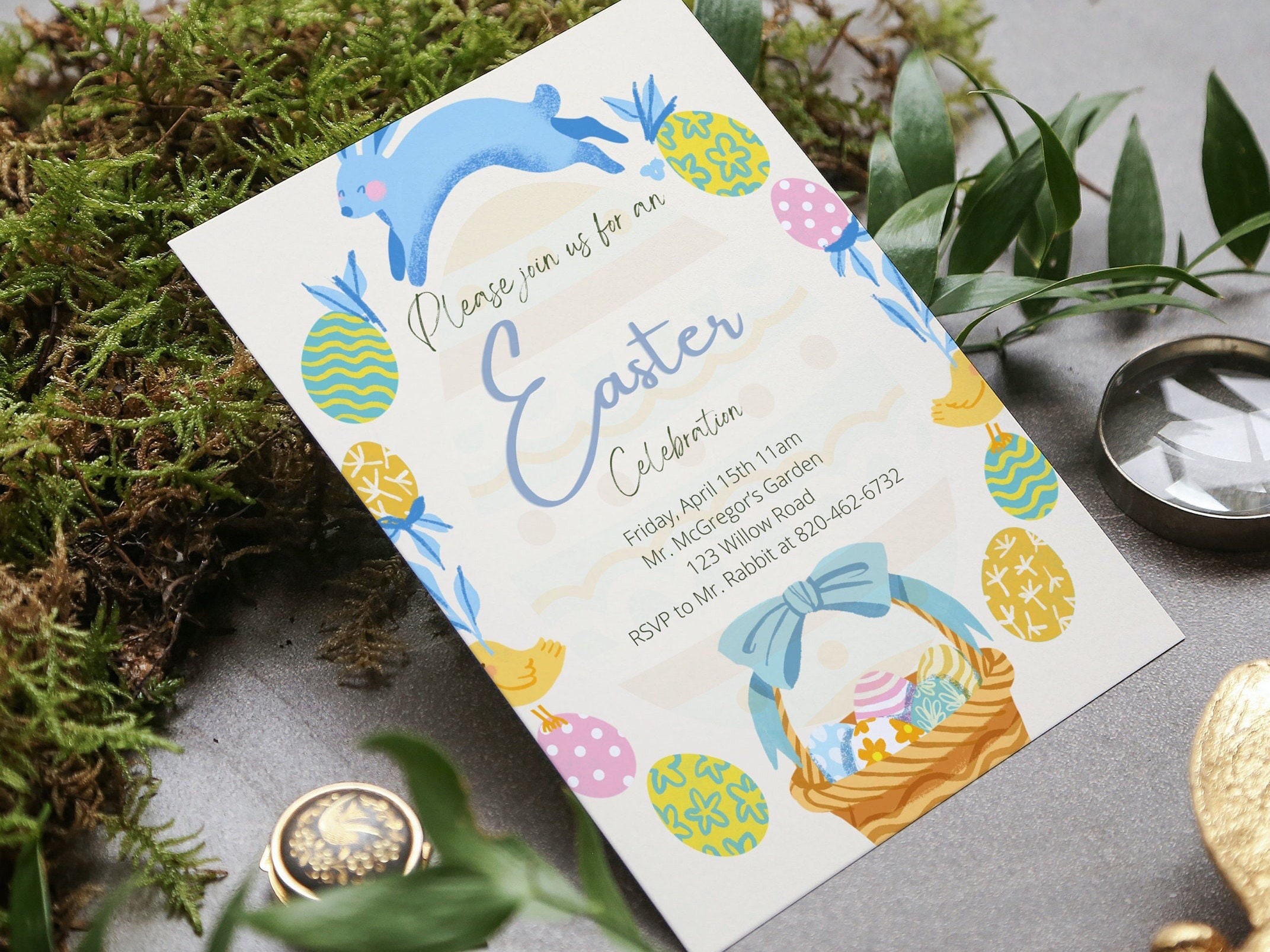 Easter Invitation, Printable Easter Invite Template, Editable Easter ...