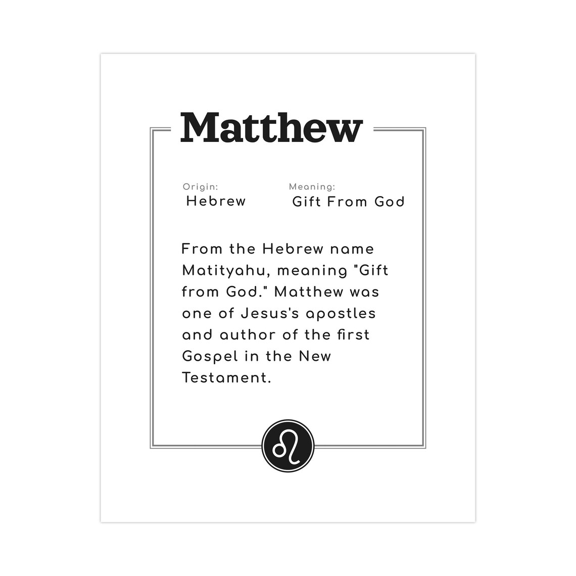 Matthew Name Sign Print Poster Canvas Nursery Name Sign Etsy