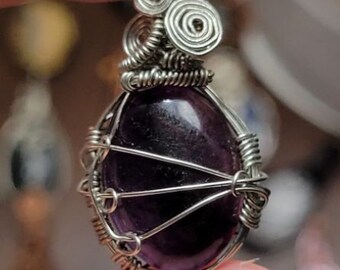 Sterling Silver Wrapped Amethyst Pendant