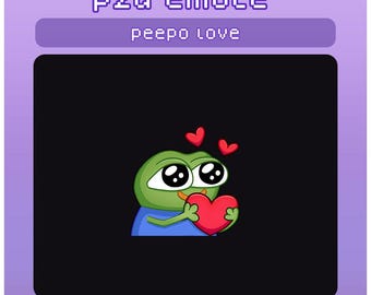 Peepo Love Emote - Twitch, Discord, YouTube, Gaming, Pepe, Frosch, Herz