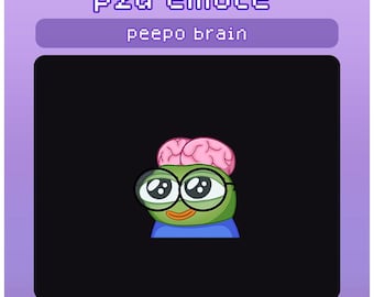 Peepo Gehirn Emote - Twitch, Discord, YouTube, Gaming, Pepe, Frosch, Smart, IQ