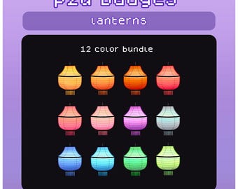 Ästhetische Laternen Twitch Sub Badges - Kawaii im japanischen Stil