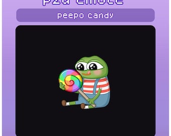 Peepo Candy Emote - Twitch, Discord, YouTube, Gaming, Pepe, Frosch, Lollipop