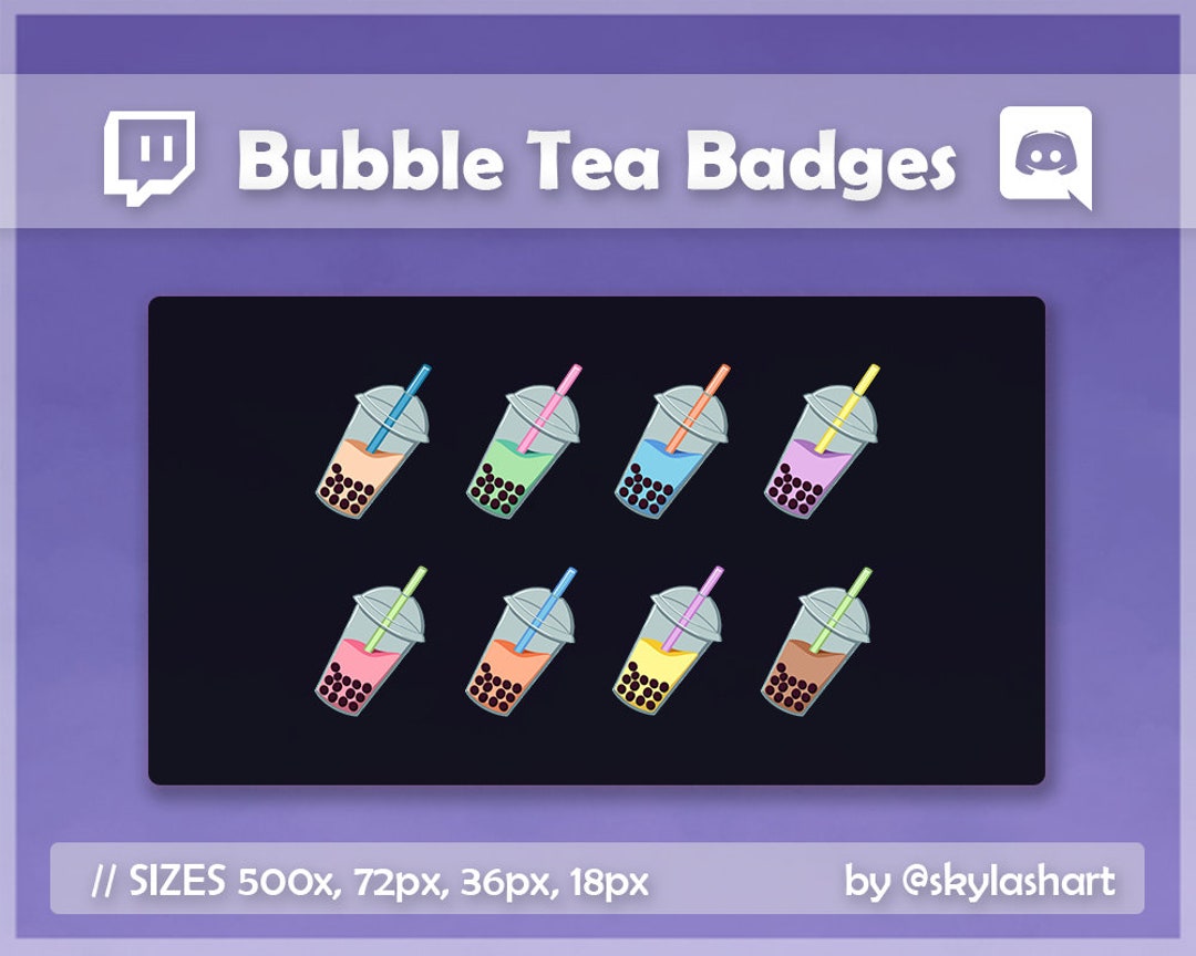 Bubble Tea Twitch Sub and Bit Badges Boba, Kawaii, Aesthetic, Lofi ...