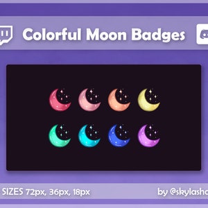 Moon Sub and Bit Badges for Twitch - Moons, Celestial, Streaming, Gaming