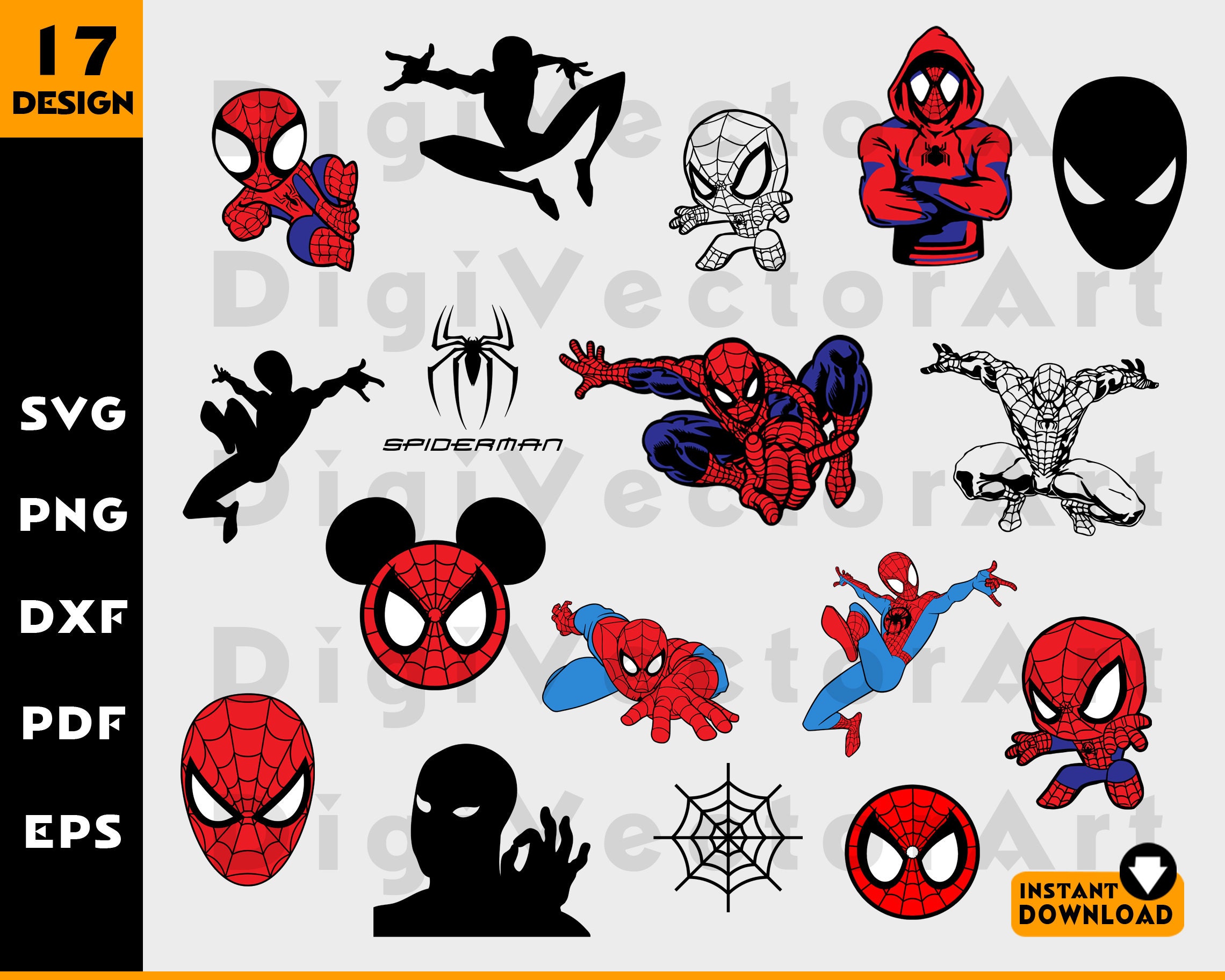 Spider Vector SVG Bundle Clipart Eps Png Dxf Pdf Layered | Etsy Singapore