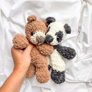 MADE TO ORDER Crochet Bear Snuggler / Lovey - Crochet Plush Toy - Handmade Present Gift - Baby Panda Bear Brown Bear Grizzly Bear