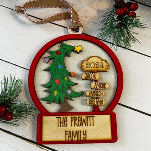Snowglobe family ornament, Christmas ornament, Personalized Christmas ornament