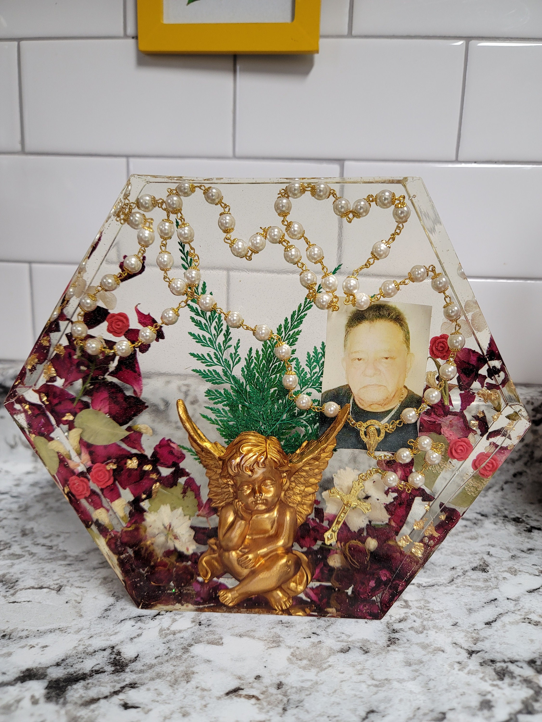 Memorial Hexagon Made Out of Resin/ Memorial Gift - Etsy Memorial Hexagon Made Out of Resin/ Memorial Gift - Etsy