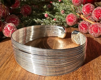 Sterling 925 Silver Multi-Band Adjustable Womens Bracelet W/ Gift Box Included