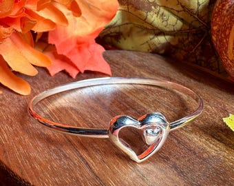 Sterling 925 Silber Herz Clip Stil Damen Armband perfekt für ein Urlaubsgeschenk