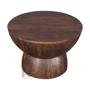 Solid wood coffee table wood drum coffee table