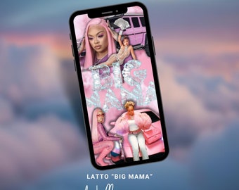 Celebrity Latto pink “Big Mama” Phone Wallpaper Background