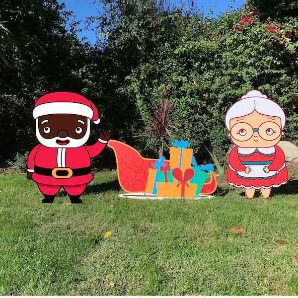 Mr and Mrs Santa Claus Outdoor Decorations Etsy