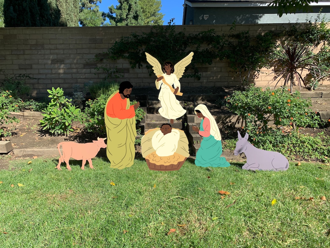Black Nativity Scene Yard Art Lawn Decoration Just in Time for