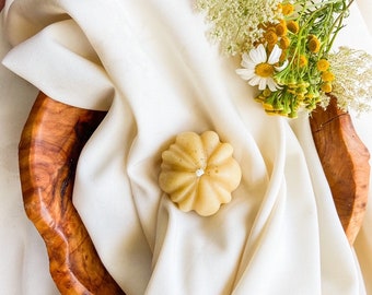 Small Beeswax Pumpkin Candle - 100% Pure Locally Sourced Beeswax - Fall Candle - Thanksgiving Table Decor
