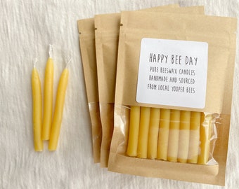 Custom order for Chelsea x6 100% Pure Local Beeswax Birthday Candles and x1 Square Floral Pillar