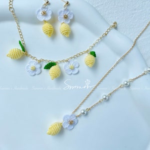 Crochet Lemon Earrings/Bracelets/Necklaces